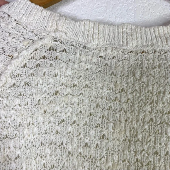 Free People Ivory Textured Wool Blend Knit Pullover Sweater - Picture 7 of 8